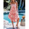 imageCUPSHE Skirts Abstract Smocked Midi Skirt High Waist Coverup Casual VacationPink Floral