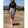 imageCUPSHE Women Skirts Terra Cotta High Waist Fringe Mini Skirt Short SkirtsGrey