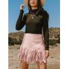 imageCUPSHE Women Skirts Terra Cotta High Waist Fringe Mini Skirt Short SkirtsPink