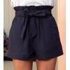 imageCUPSHE Women Summer Shorts with Pockets Bowknot Tie Waist Wide Leg Short High Waisted Casual Beach Vacation OutfitsNavy Blue