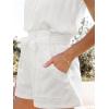 imageCUPSHE Women Summer Shorts with Pockets Bowknot Tie Waist Wide Leg Short High Waisted Casual Beach Vacation OutfitsWhite