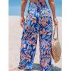 imageCUPSHE Women Swimsuit Cover Ups Pants High Waist Smokced Wide Leg Beach Vacation OutfitsTropical Leaf