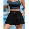 imageCUPSHE Womens Casual Shorts Cotton High Rise Beach Cover Ups Summer Shorts with PocketsBblack