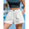 imageCUPSHE Womens Casual Shorts Cotton High Rise Beach Cover Ups Summer Shorts with PocketsBwhite