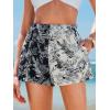 imageCUPSHE Womens Casual Shorts Cotton High Rise Beach Cover Ups Summer Shorts with PocketsLeaf Print