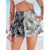 imageCUPSHE Womens Casual Shorts Cotton High Rise Beach Cover Ups Summer Shorts with PocketsLeaf Print