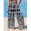 imageCUPSHE Womens Cover up Boho Floral Print Sarong Pants High Waist Wrap CoverUp PantBlackwhite