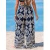 imageCUPSHE Womens Cover up Boho Floral Print Sarong Pants High Waist Wrap CoverUp PantBlackwhite