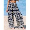 imageCUPSHE Womens Cover up Boho Floral Print Sarong Pants High Waist Wrap CoverUp PantBlackwhite