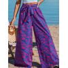 imageCUPSHE Womens Cover up Boho Floral Print Sarong Pants High Waist Wrap CoverUp PantPinkred