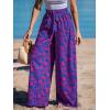 imageCUPSHE Womens Cover up Boho Floral Print Sarong Pants High Waist Wrap CoverUp PantPinkred