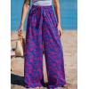 imageCUPSHE Womens Cover up Boho Floral Print Sarong Pants High Waist Wrap CoverUp PantPinkred