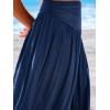 imageCUPSHE Womens Sarong Coverups High Slit Swimsuit Cover Up Ruched Waist Beach Wrap Skirt Long Flowy Summer CoverupBlue