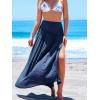 imageCUPSHE Womens Sarong Coverups High Slit Swimsuit Cover Up Ruched Waist Beach Wrap Skirt Long Flowy Summer CoverupBlue