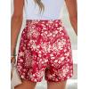 imageCUPSHE Womens Summer Beach Shorts High Waist Drawstring Wide Leg Printed Casual Shorts with PocketsFloral Print