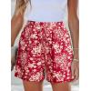 imageCUPSHE Womens Summer Beach Shorts High Waist Drawstring Wide Leg Printed Casual Shorts with PocketsFloral Print