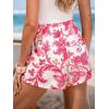 imageCUPSHE Womens Summer Beach Shorts High Waist Drawstring Wide Leg Printed Casual Shorts with PocketsRed Print
