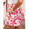 imageCUPSHE Womens Summer Beach Shorts High Waist Drawstring Wide Leg Printed Casual Shorts with PocketsRed Print