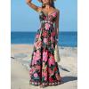 imageCUPSHE Womens Summer Dresses Casual Spring V Neck Sleeveless Floral Beach Vacation Long Spaghetti Strap Flowy Maxi DressBlack Floral