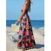 imageCUPSHE Womens Summer Dresses Casual Spring V Neck Sleeveless Floral Beach Vacation Long Spaghetti Strap Flowy Maxi DressBlack Floral