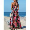 imageCUPSHE Womens Summer Dresses Casual Spring V Neck Sleeveless Floral Beach Vacation Long Spaghetti Strap Flowy Maxi DressBlack Floral