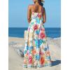 imageCUPSHE Womens Summer Dresses Casual Spring V Neck Sleeveless Floral Beach Vacation Long Spaghetti Strap Flowy Maxi DressBlue Floral