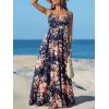 imageCUPSHE Womens Summer Dresses Casual Spring V Neck Sleeveless Floral Beach Vacation Long Spaghetti Strap Flowy Maxi DressNavy Floral