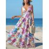 imageCUPSHE Womens Summer Dresses Casual Spring V Neck Sleeveless Floral Beach Vacation Long Spaghetti Strap Flowy Maxi DressPurple Floral