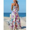 imageCUPSHE Womens Summer Dresses Casual Spring V Neck Sleeveless Floral Beach Vacation Long Spaghetti Strap Flowy Maxi DressPurple Floral