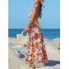 imageCUPSHE Womens Summer Dresses Casual Spring V Neck Sleeveless Floral Beach Vacation Long Spaghetti Strap Flowy Maxi DressRed Floral