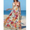 imageCUPSHE Womens Summer Dresses Casual Spring V Neck Sleeveless Floral Beach Vacation Long Spaghetti Strap Flowy Maxi DressRed Floral