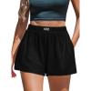 imageCUPSHE Womens Casual Shorts Cotton High Rise Beach Cover Ups Summer Shorts with PocketsBblack