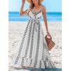 imageCUPSHE Women Maxi Dresses Spaghetti Straps V Neck Sleeveless Belted Beach Boho Ruffled Summer Pockets Vacation Casual DressBlack Striped