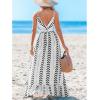 imageCUPSHE Women Maxi Dresses Spaghetti Straps V Neck Sleeveless Belted Beach Boho Ruffled Summer Pockets Vacation Casual DressBlack Striped