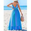 imageCUPSHE Women Maxi Dresses Spaghetti Straps V Neck Sleeveless Belted Beach Boho Ruffled Summer Pockets Vacation Casual DressBlue Striped