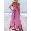 imageCUPSHE Women Maxi Dresses Spaghetti Straps V Neck Sleeveless Belted Beach Boho Ruffled Summer Pockets Vacation Casual DressPink Paisley