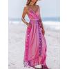 imageCUPSHE Women Maxi Dresses Spaghetti Straps V Neck Sleeveless Belted Beach Boho Ruffled Summer Pockets Vacation Casual DressPink Paisley
