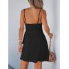 imageCUPSHE Women Spaghetti Strap Summer Dress Surplice V Neck Wrap Waist Tie Casual Beach Sundress Holiday Vacation Mini DressBlack
