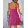 imageCUPSHE Women Spaghetti Strap Summer Dress Surplice V Neck Wrap Waist Tie Casual Beach Sundress Holiday Vacation Mini DressPink