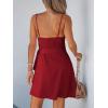 imageCUPSHE Women Spaghetti Strap Summer Dress Surplice V Neck Wrap Waist Tie Casual Beach Sundress Holiday Vacation Mini DressRed