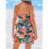 imageCUPSHE Women Spaghetti Strap Summer Dress Surplice V Neck Wrap Waist Tie Casual Beach Sundress Holiday Vacation Mini DressTropical