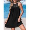 imageCUPSHE Women Swimsuit Cover Ups Halter Sleeveless Hollow Out Casual Loose Beach Coverup DressBlack