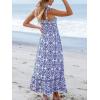 imageCUPSHE Womens Maxi Dress Casual Smocked Straps Paisley Ruffled Slit A Line Long Beach Summer DressBlue