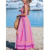 imageCUPSHE Womens Maxi Dress Casual Smocked Straps Paisley Ruffled Slit A Line Long Beach Summer DressPink Paisley