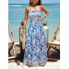 imageCUPSHE Womens Maxi Dress Ditsy Floral Smocked Summer Sundress Sleeveless Ruffled Spaghetti Straps Long Beach Formal DressBlue Purple