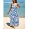 imageCUPSHE Womens Maxi Dress Ditsy Floral Smocked Summer Sundress Sleeveless Ruffled Spaghetti Straps Long Beach Formal DressBlue Purple