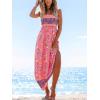 imageCUPSHE Womens Maxi Dress Ditsy Floral Smocked Summer Sundress Sleeveless Ruffled Spaghetti Straps Long Beach Formal DressFuchsia Pink