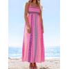 imageCUPSHE Womens Maxi Dress Ditsy Floral Smocked Summer Sundress Sleeveless Ruffled Spaghetti Straps Long Beach Formal DressHot Pink