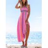 imageCUPSHE Womens Maxi Dress Ditsy Floral Smocked Summer Sundress Sleeveless Ruffled Spaghetti Straps Long Beach Formal DressHot Pink