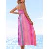imageCUPSHE Womens Maxi Dress Ditsy Floral Smocked Summer Sundress Sleeveless Ruffled Spaghetti Straps Long Beach Formal DressHot Pink
